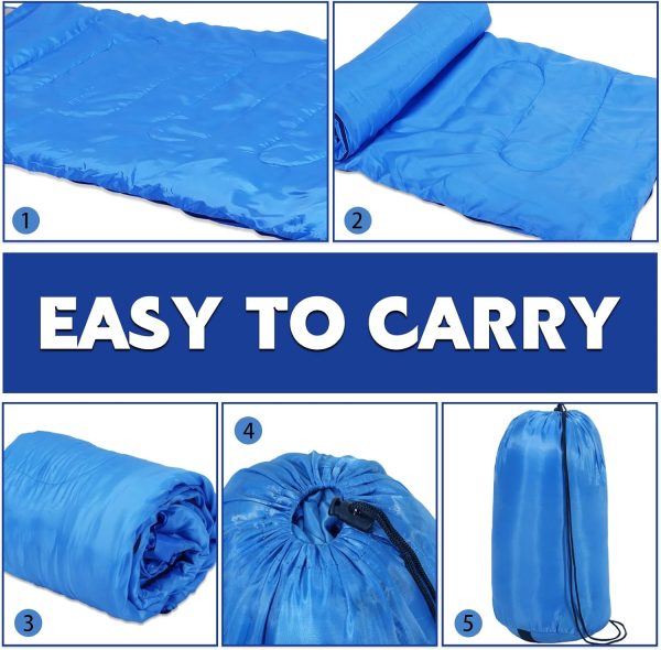 Junkin 12 Pcs Camping Sleeping Bag Bulk for Homeless 4 Seasons Cold Warm - Image 4