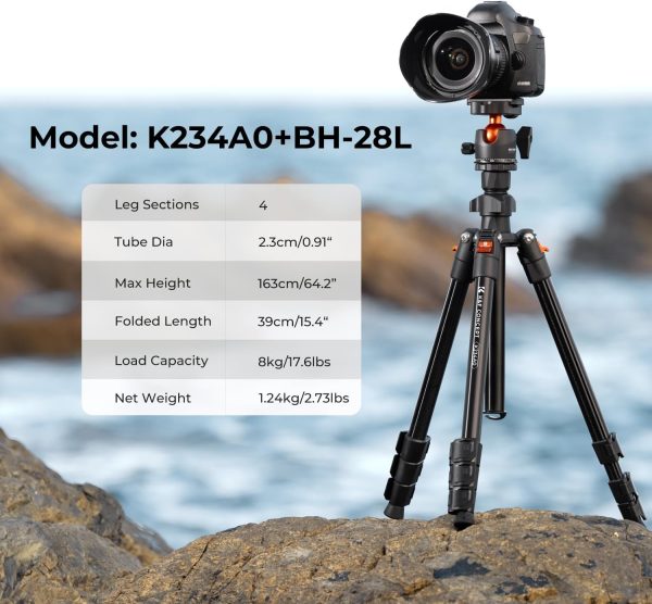 K&F Concept 64 inch/163cm Camera Tripod,Lightweight Travel Outdoor DSLR - Image 2