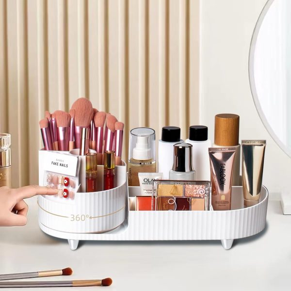 Rotating makeup organizer,Large Capacity Cosmetic Display Case, easy to - Image 3