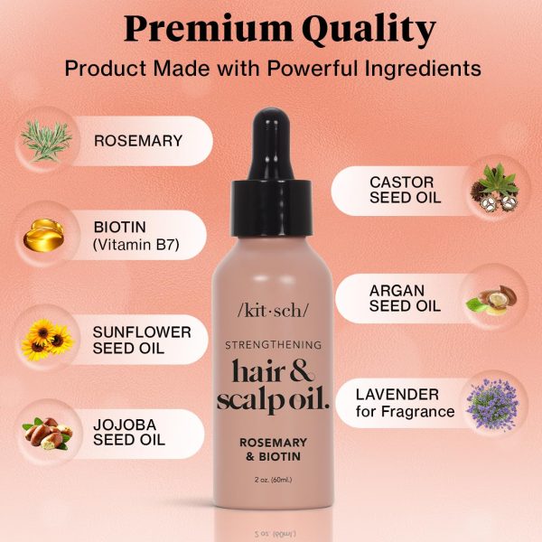 Kitsch Rosemary Oil for Healthy Scalp, Pre Wash Scalp & Hair Oil Infused - Image 5