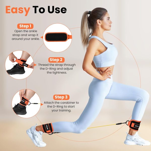 Ankle Straps with 3 Resistance Bands for Leg Weight Training & Booty - Image 6