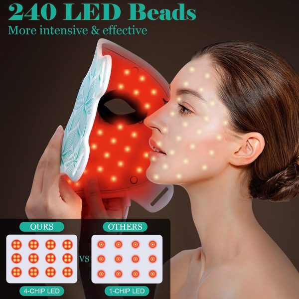 Red Light Therapy for Face, 7＋1 Colors LED Face Mask Light Therapy with - Image 2