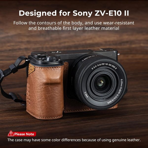 SMALLRIG Camera Leather Case with Wrist Strap, Vintage Style Leather Camera - Image 3