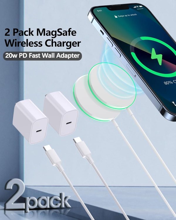 2 Pack Magnetic Wireless Charger 15W Apple Mag-Safe Charger with 20W - Image 7