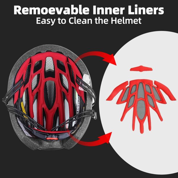 Bike Helmet, Basecamp Bicycle Helmet with Rear Light & Detachable Magnetic - Image 8
