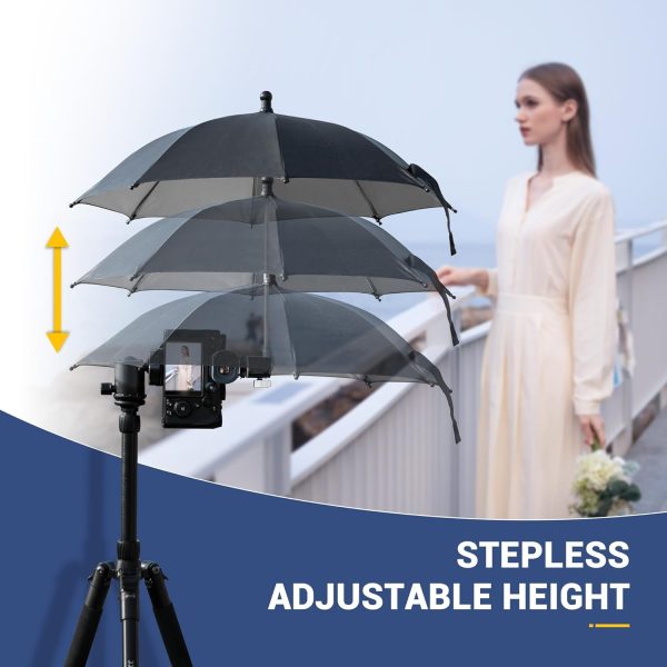 3 Level Height Adjustable Camera Hot Shoe Umbrella, Upgrade Camera Rain - Image 3