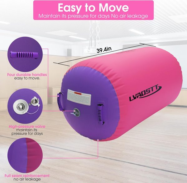 Gymnastics Barrel Equipment for Kids Inflatable Air Roller Tumbling Mat - Image 4
