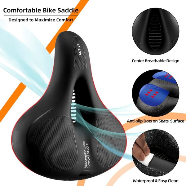 ROCKBROS Bike Seat Comfort Bike Saddle Mountain Bicycle Accessories for Men - Image 3