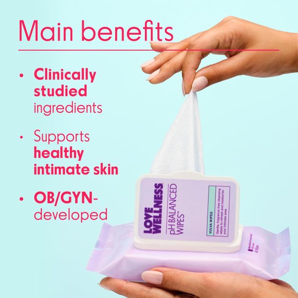 Love Wellness pH Balancing Wipes for Women | Feminine Hygiene for Cleansing - Image 3