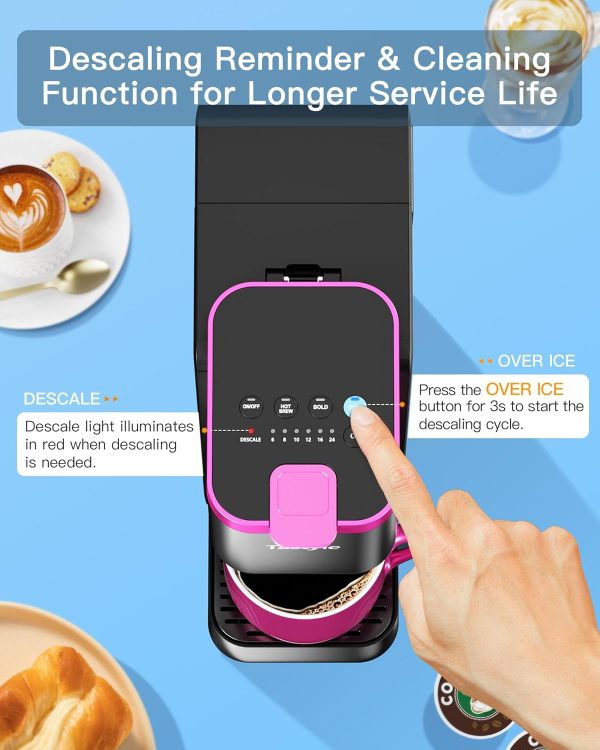 Iced and Hot Coffee Maker, Single Cup Coffee Pod Machine for K Cup & Ground - Image 7