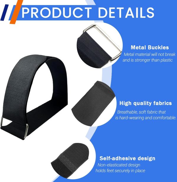 4pcs Universal Elliptical Machine Pedals Straps, Trainer Straps Leg Pedal - Image 3