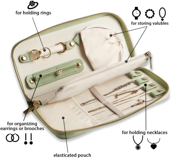 Travel Jewelry Organizer Case - for Tangle-Free Necklaces, Earrings, Rings, - Image 3