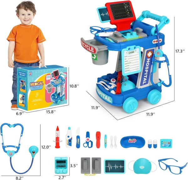 Doctor Kit for Toddlers 3-5 With 21pcs Medical Kit Toy Doctor Cart - Image 4