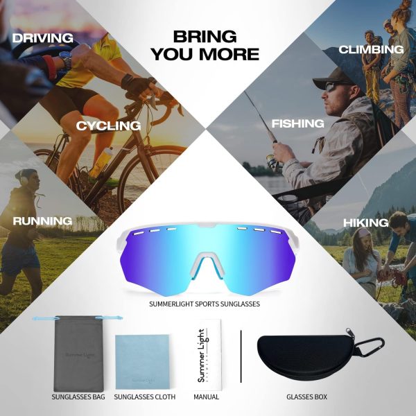 Sunglasses Men and Women, Cyclilng Sunglasses UV400 Protection, Sport - Image 7