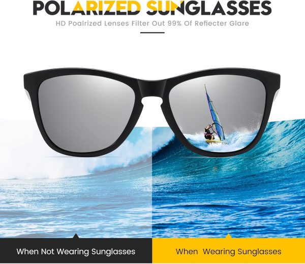 Sunglasses Womens Polarized Sunglasses for Mens Womens Retro Mirror Lens - Image 3