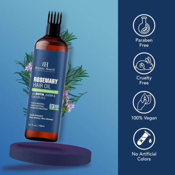 Botanic Hearth 100% Pure Rosemary Oil For Hair Growth Infused With Biotin - Image 5