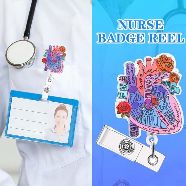 Cardiac Badge Reel Holder Retractable with ID Clip Funny Nurse Name Tag - Image 6