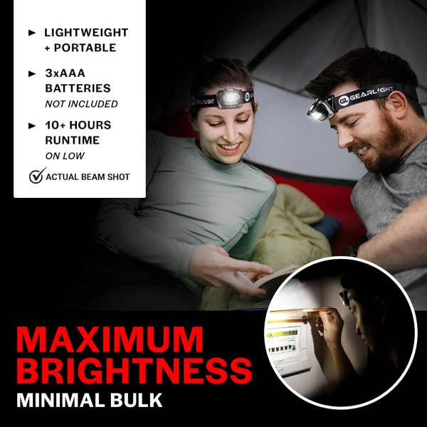 GearLight 2Pack LED Headlamp - Outdoor Camping Head Lamps with Adjustable - Image 6