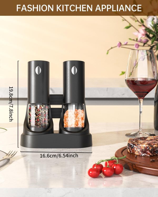 CIRCLE JOY Electric Salt and Pepper Grinder Set Automatic Salt and Pepper - Image 3