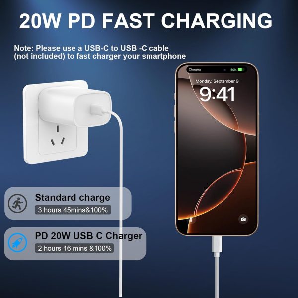 iPhone 16 15 Pro Max Charger Fast Charging,20W USB C Fast Charger Block - Image 4