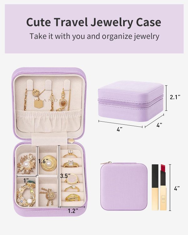 Vlando Small Travel Jewelry Box Organizer - Girls Women Gift Rings Earrings - Image 4