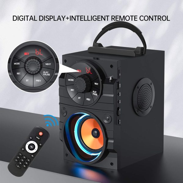 Portable Big Bluetooth Speakers with Light, Wireless with Subwoofer, FM - Image 5