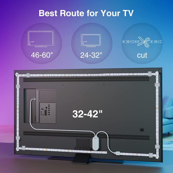 GHome Smart SL1 TV LED Backlight, Smart WiFi Strip Light Compatible with - Image 9