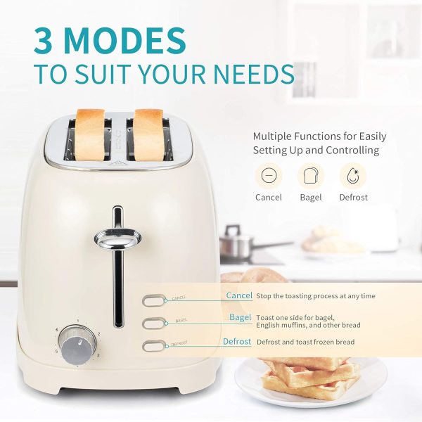 Ultrean Toaster 2 Slice with Extra-Wide Slot, Stainless Steel Toaster with - Image 5