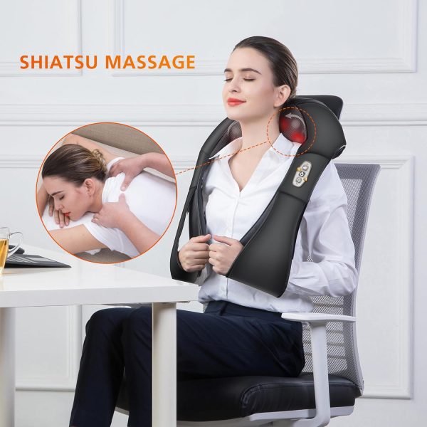 Snailax Shiatsu Neck and Shoulder Massager - Back Massager with Heat, Deep - Image 2