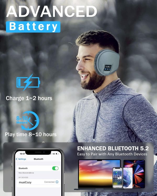 MUSICOZY Bluetooth Headphones Earmuffs Ear Warmers Wireless Headphones - Image 5