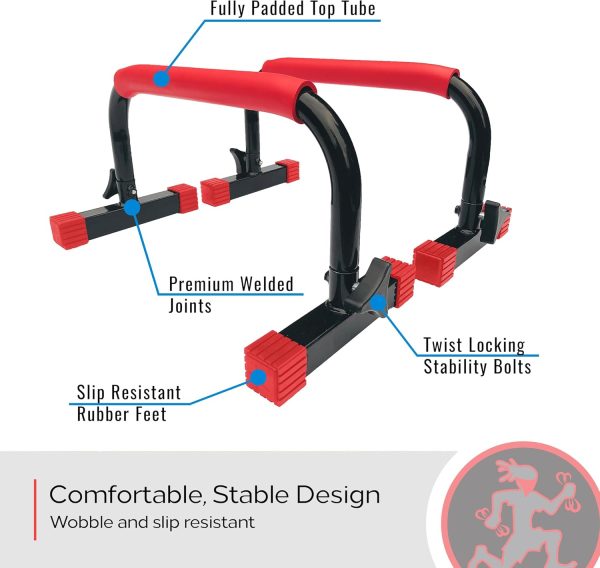 Rubberbanditz Parallette, Parallel Bars & Dip Station | At Home Gym Workout - Image 2