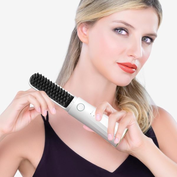 Cordless Hair Straightener Brush, ANLAN Portable Straightening Brush for - Image 2