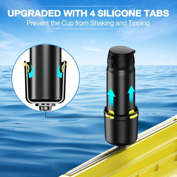 Kayak Cup Holder with Rubber Tab, Multifunctional Kayak Water Bottle Holder - Image 3