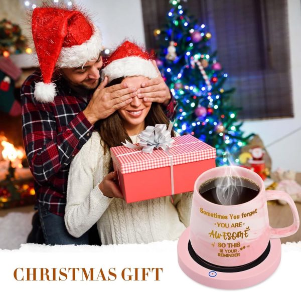 Coffee Mug Warmer & You are Awesome Mug Set, Coffee Gifts Set for Women - Image 3