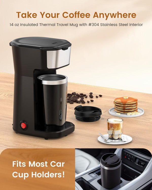 Personal Single Serve Coffee Maker - Quick Brew with Grounds and Tea Bags - Image 4