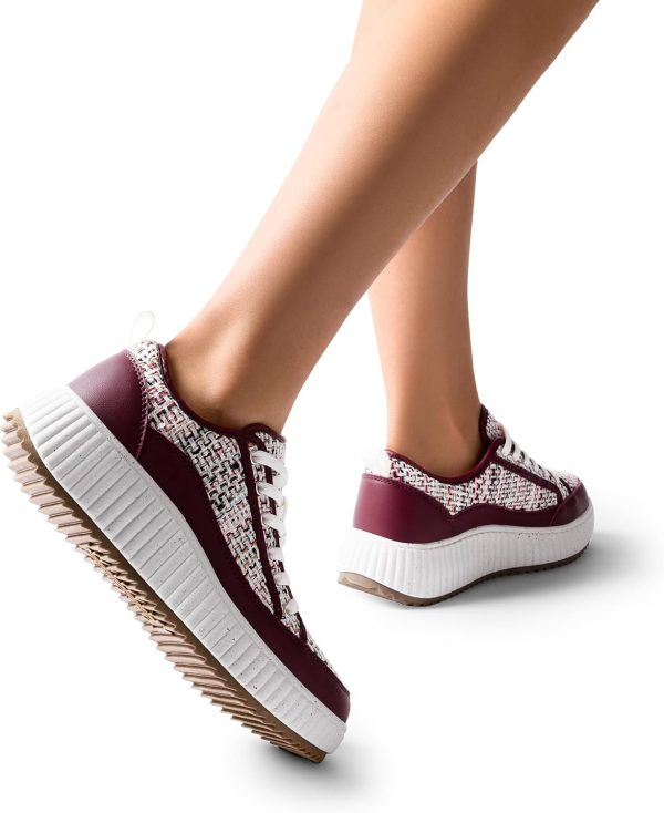 DREAM PAIRS Women Chunky City Tweed Comfortable Casual Platform Fashion - Image 7