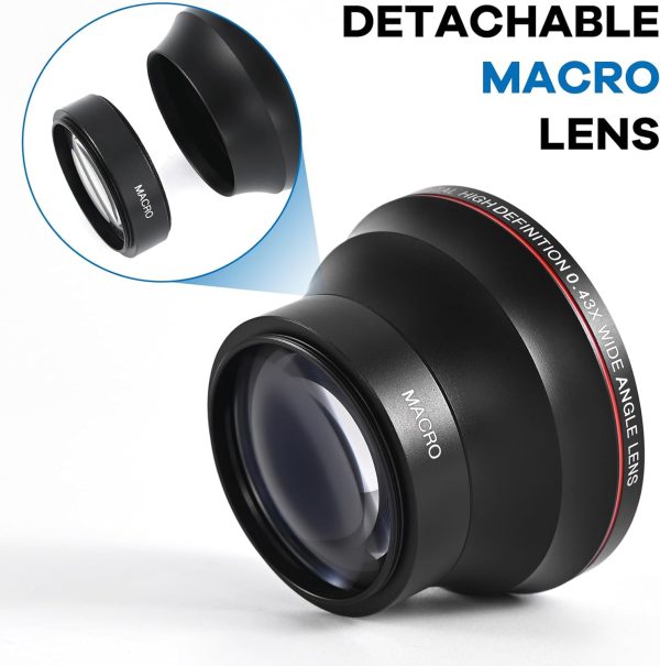 Lightdow 55MM 0.43x High-Definition Wide Angle + Macro Lens Attachment for - Image 2
