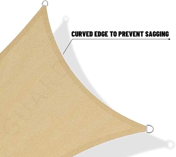 SUNNY GUARD Sun Shade Sail 14' X 14' Rectangle Sand UV Block Sunshade for - Image 7
