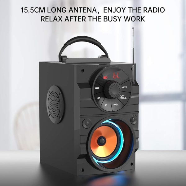 Portable Big Bluetooth Speakers with Light, Wireless with Subwoofer, FM - Image 6