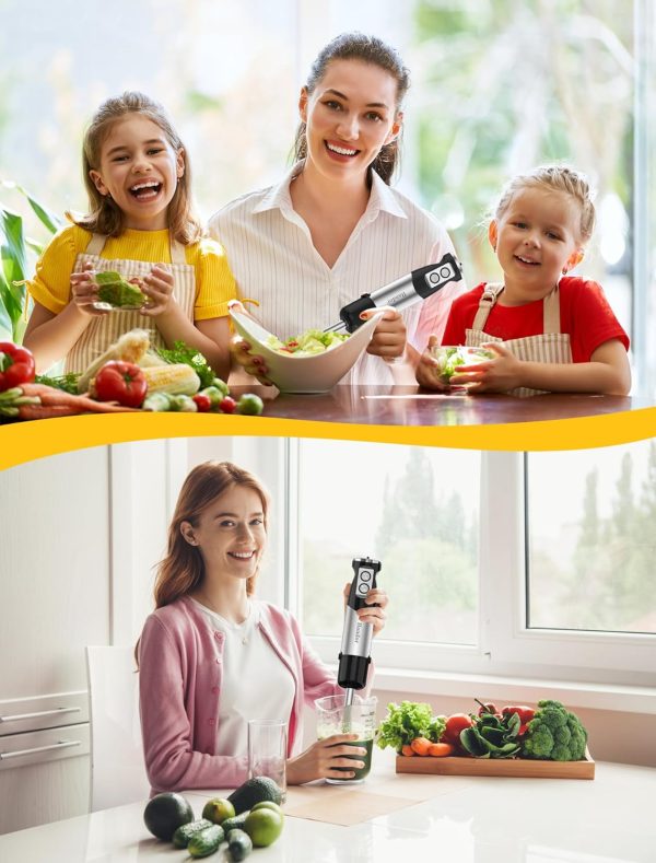 Handor 6-in-1 Hand Immersion Blender, 1000W 12 Speed Handheld Blender with - Image 5