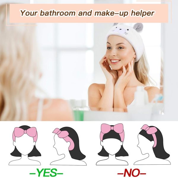 Chuangdi 4 Pieces Animal Hair Bands Face Wash Headband Spa Headband Animal - Image 3