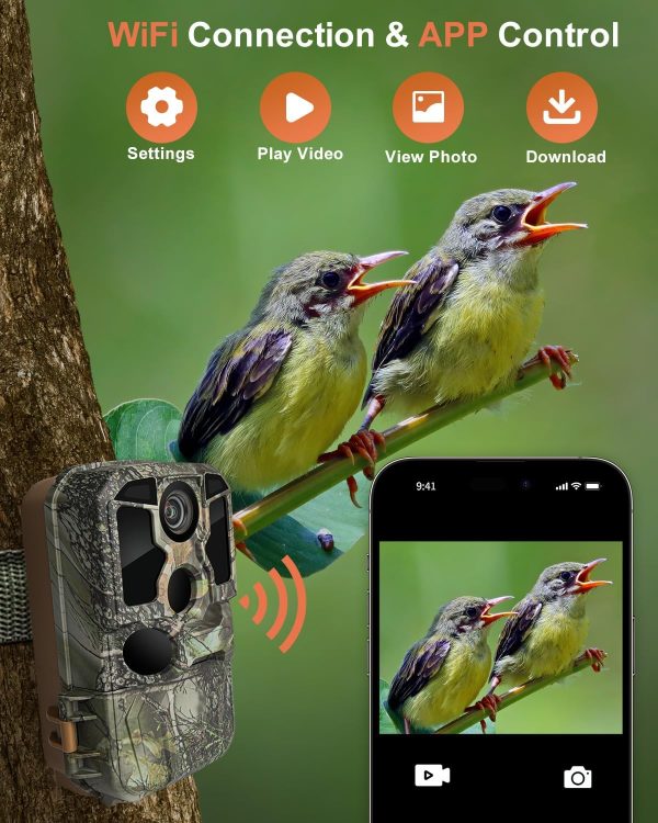 KJK Trail Camera WiFi 8K 84MP with 64GB Memory Card, Game Camera with Night - Image 2