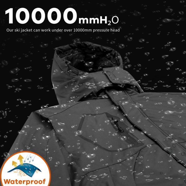 WULFUL Men's Waterproof Ski Jacket Warm Winter Snow Coat Mountain - Image 7