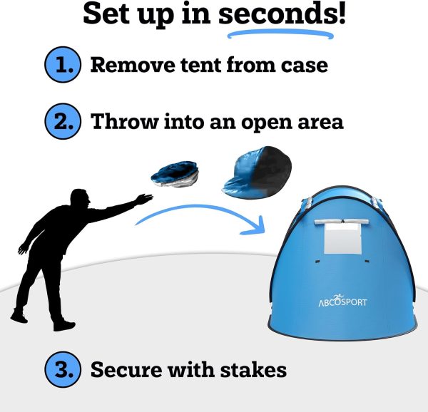 Abco Tech Pop Up Tent - Portable Tent for Camping 2 Person Pop Up with - Image 5
