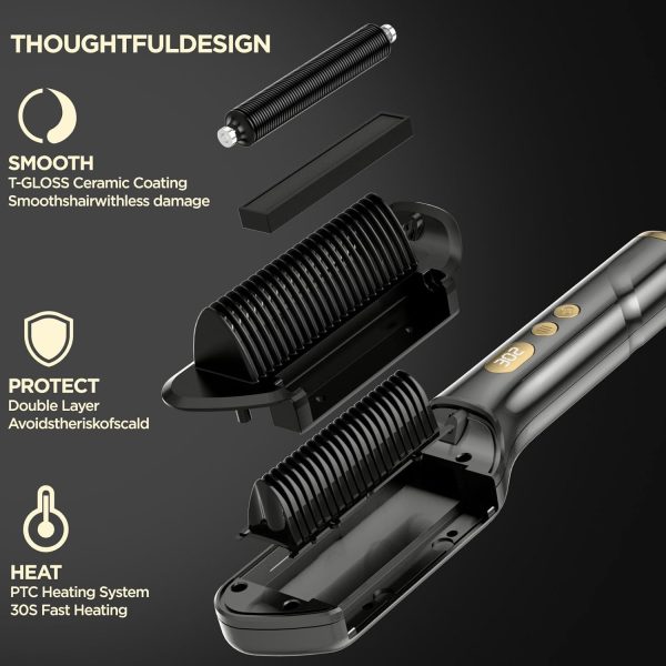 Hair Straightener Brush, Upgraded Ionic Hair Straightener Comb with - Image 8
