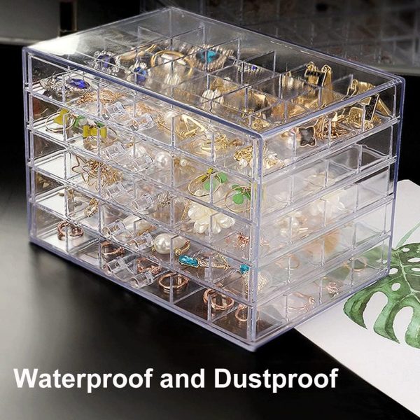 Earring Storage Box Acrylic Jewelry Storage Holder Ring Clear Plastic - Image 6