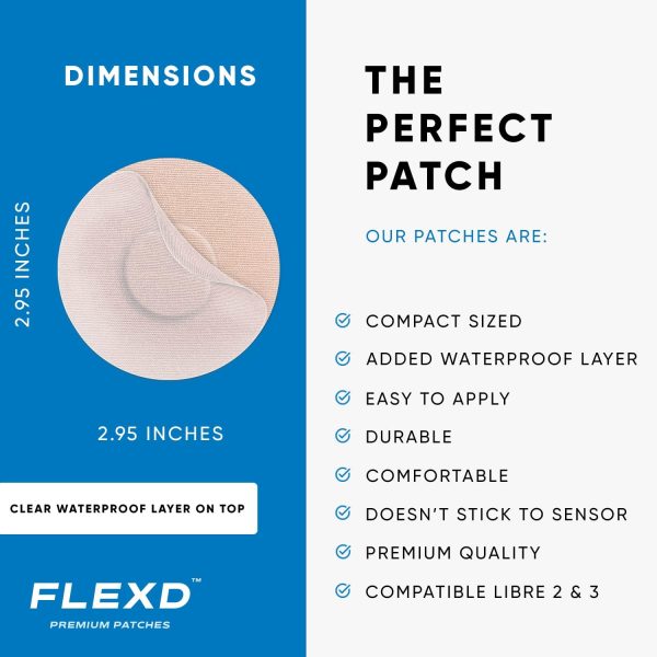 Flexd - Freestyle Waterproof Sensor Covers for Libre 2 & 3 - (30 Pcs) - - Image 3