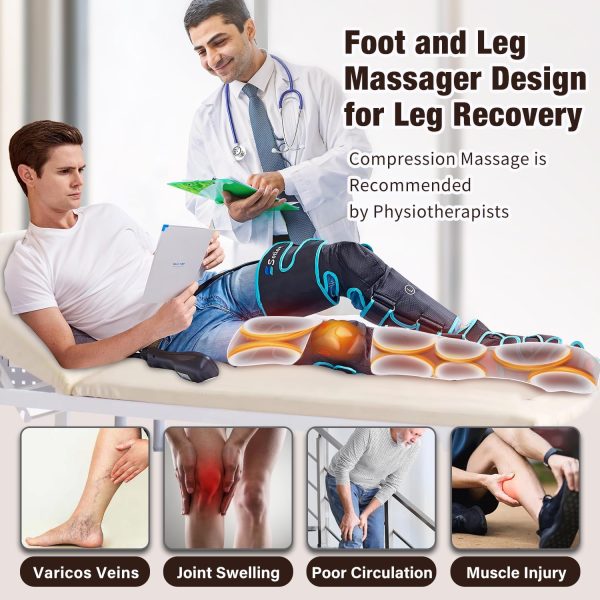 Sotion Leg Massager with Heat and Compression for Circulation & Recovery, - Image 2