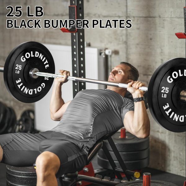 Weight Plates Set 10/15/25/35/45/55LB Rubber Olympic Bumper Plates with - Image 6