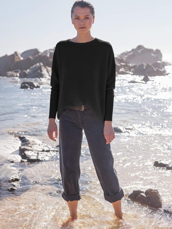ANRABESS Women Crewneck Long Batwing Sleeve Casual Loose Fit Ribbed Knit - Image 5